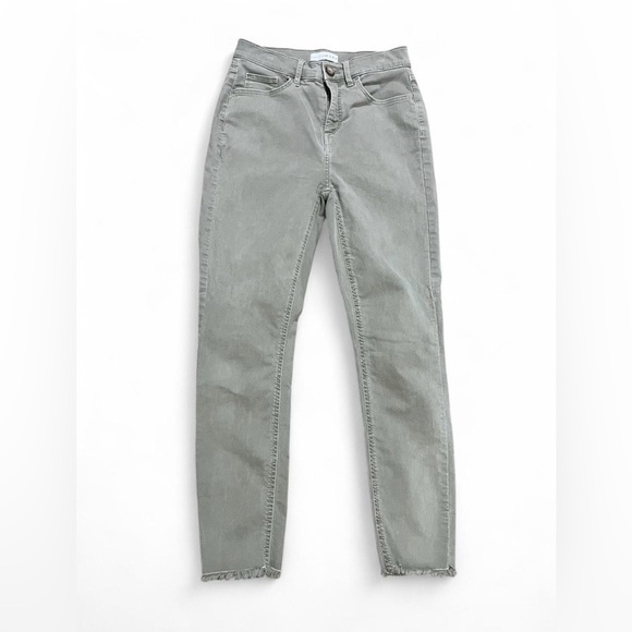 LOFT Denim - LOFT Women's Light Green High Rise Cropped Fringe Skinny Jeans Spring